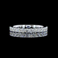 18K White Gold 3/4 Eternity Band with 21 Round Brilliant Lab Diamonds - 0.85 Carat Total Weight, E-F Color VS Clarity - Covaloro Fine Jewelry