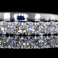 18K White Gold 3/4 Eternity Band with 21 Round Brilliant Lab Diamonds - 0.85 Carat Total Weight, E-F Color VS Clarity - Covaloro Fine Jewelry