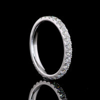 18K White Gold 3/4 Eternity Band with 21 Round Brilliant Lab Diamonds - 0.85 Carat Total Weight, E-F Color VS Clarity - Covaloro Fine Jewelry