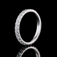 18K White Gold 3/4 Eternity Band with 21 Round Brilliant Lab Diamonds - 0.85 Carat Total Weight, E-F Color VS Clarity - Covaloro Fine Jewelry