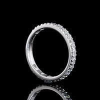 18K White Gold 3/4 Eternity Band with 49 Pave Set Round Lab Diamonds - 0.82 Carat Total Weight, E-F Color VS Clarity - Covaloro Fine Jewelry