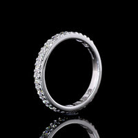 18K White Gold 3/4 Eternity Band with 49 Pave Set Round Lab Diamonds - 0.82 Carat Total Weight, E-F Color VS Clarity - Covaloro Fine Jewelry