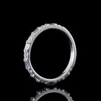 18K White Gold 3/4 Eternity Band with Alternating Baguette and Round Brilliant Lab Diamonds - 0.54 Carat Total Weight, E-F VS Quality - Covaloro Fine Jewelry