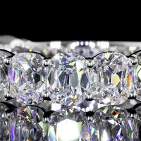 18K White Gold 3/4 Eternity Band with Antique Cushion Cut Lab Diamonds - 4.21 Carat Total Weight - Covaloro Fine Jewelry