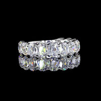 18K White Gold 3/4 Eternity Band with Antique Cushion Cut Lab Diamonds - 4.21 Carat Total Weight - Covaloro Fine Jewelry