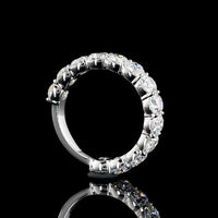 18K White Gold 3/4 Eternity Band with Antique Cushion Cut Lab Diamonds - 4.21 Carat Total Weight - Covaloro Fine Jewelry