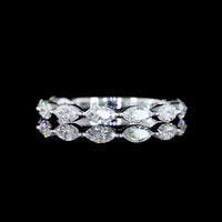 18K White Gold 3/4 Eternity Band with East-West Marquise Cut Lab Diamonds - 0.81 Carats Total Diamond Weight - Covaloro Fine Jewelry