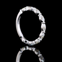 18K White Gold 3/4 Eternity Band with East-West Marquise Cut Lab Diamonds - 0.81 Carats Total Diamond Weight - Covaloro Fine Jewelry