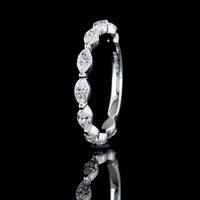 18K White Gold 3/4 Eternity Band with East-West Marquise Cut Lab Diamonds - 0.81 Carats Total Diamond Weight - Covaloro Fine Jewelry