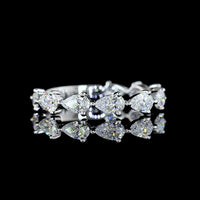 18K White Gold 3/4 Eternity Band with East-West Pear Cut Lab Diamonds - 1.20 Carats Total Diamond Weight, E-F Color VS1 Clarity - Covaloro Fine Jewelry