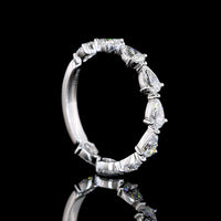18K White Gold 3/4 Eternity Band with East-West Pear Cut Lab Diamonds - 1.20 Carats Total Diamond Weight, E-F Color VS1 Clarity - Covaloro Fine Jewelry