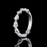 18K White Gold 3/4 Eternity Band with East-West Pear Cut Lab Diamonds - 1.20 Carats Total Diamond Weight, E-F Color VS1 Clarity - Covaloro Fine Jewelry