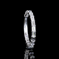 18K White Gold 3/4 Eternity Band with East-West Prong Set Baguette Lab Diamonds - 0.96 Carat Total Weight, E-F Color, VS Clarity - Covaloro Fine Jewelry