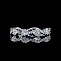 18K White Gold 3/4 Eternity Band with East-West Set Marquise and Brilliant Cut Lab Diamonds - 0.63 Carats Total Diamond Weight - Covaloro Fine Jewelry