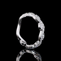 18K White Gold 3/4 Eternity Band with East-West Set Marquise and Brilliant Cut Lab Diamonds - 0.63 Carats Total Diamond Weight - Covaloro Fine Jewelry