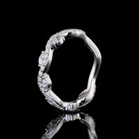 18K White Gold 3/4 Eternity Band with East-West Set Marquise and Brilliant Cut Lab Diamonds - 0.63 Carats Total Diamond Weight - Covaloro Fine Jewelry