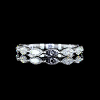 18K White Gold 3/4 Eternity Band with East-West Set Marquise Lab Diamonds - 0.70 Carats Total Diamond Weight - Covaloro Fine Jewelry