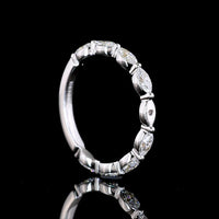 18K White Gold 3/4 Eternity Band with East-West Set Marquise Lab Diamonds - 0.70 Carats Total Diamond Weight - Covaloro Fine Jewelry