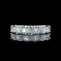 18K White Gold 3/4 Eternity Band with East-West Set Radiant Cut Lab Diamonds - 2.38 Carat Total Weight - Covaloro Fine Jewelry