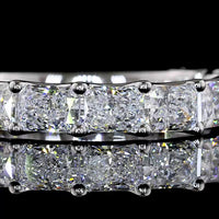 18K White Gold 3/4 Eternity Band with East-West Set Radiant Cut Lab Diamonds - 2.38 Carat Total Weight - Covaloro Fine Jewelry