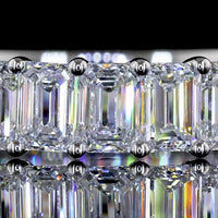 18K White Gold 3/4 Eternity Band with North-South Emerald Cut Lab Diamonds - 3.61 Carat Total Weight, E-F Color, VS Clarity - Covaloro Fine Jewelry