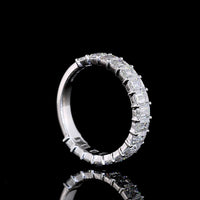 18K White Gold 3/4 Eternity Band with North-South Emerald Cut Lab Diamonds - 3.61 Carat Total Weight, E-F Color, VS Clarity - Covaloro Fine Jewelry