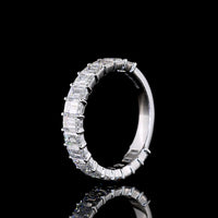 18K White Gold 3/4 Eternity Band with North-South Emerald Cut Lab Diamonds - 3.61 Carat Total Weight, E-F Color, VS Clarity - Covaloro Fine Jewelry