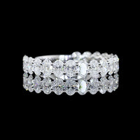 18K White Gold 3/4 Eternity Band with North-South Prong Set Oval Lab Diamonds - 1.94 Carats Total Diamond Weight - Covaloro Fine Jewelry