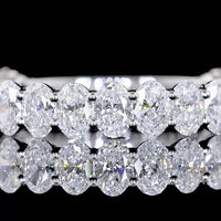 18K White Gold 3/4 Eternity Band with North-South Prong Set Oval Lab Diamonds - 1.94 Carats Total Diamond Weight - Covaloro Fine Jewelry