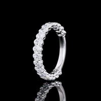18K White Gold 3/4 Eternity Band with North-South Prong Set Oval Lab Diamonds - 1.94 Carats Total Diamond Weight - Covaloro Fine Jewelry