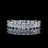 18K White Gold 3/4 Eternity Band with Prong Set Oval Cut Lab Diamonds - 1.80 Carats Total Diamond Weight, E-F Color, VS1 Clarity - Covaloro Fine Jewelry