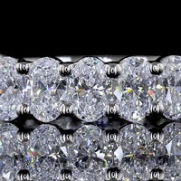 18K White Gold 3/4 Eternity Band with Prong Set Oval Cut Lab Diamonds - 1.80 Carats Total Diamond Weight, E-F Color, VS1 Clarity - Covaloro Fine Jewelry