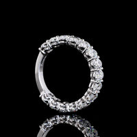 18K White Gold 3/4 Eternity Band with Prong Set Oval Cut Lab Diamonds - 3.24 Carats Total Diamond Weight - Covaloro Fine Jewelry