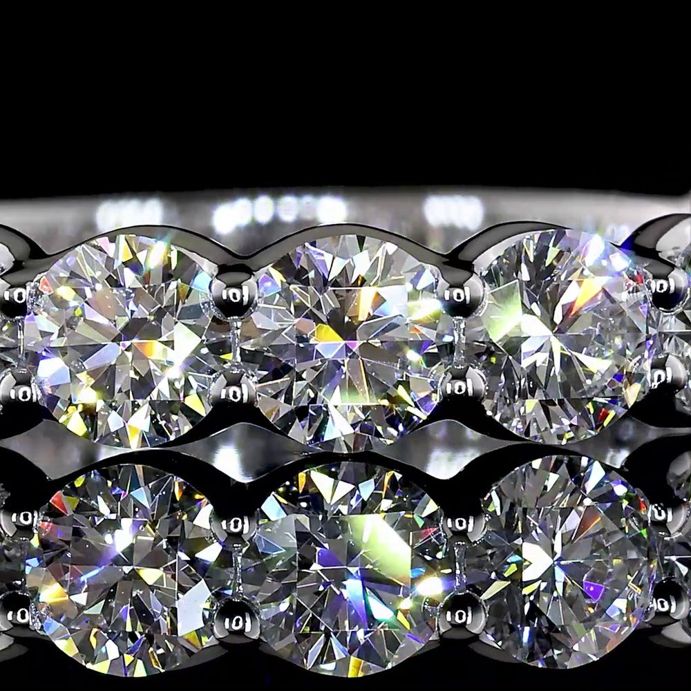 18K White Gold 3/4 Eternity Band with U-Prong Set Round Brilliant Cut Lab Diamonds - 1.89 Carat Total Weight, E-F Color, VS Clarity - Covaloro Fine Jewelry