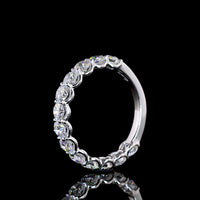 18K White Gold 3/4 Eternity Band with U-Prong Set Round Brilliant Cut Lab Diamonds - 1.89 Carat Total Weight, E-F Color, VS Clarity - Covaloro Fine Jewelry