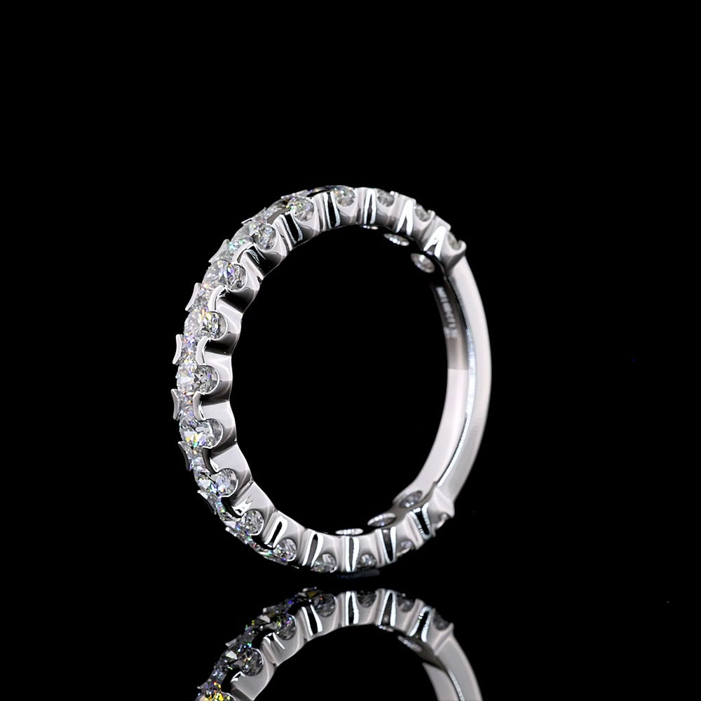 18K White Gold 3/4 Eternity Band with U-Prong Set Round Lab Diamonds - 1.43 Carats Total Diamond Weight - Covaloro Fine Jewelry