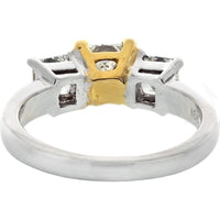 18K White Gold 3-Stone Diamond Ring with 1 Carats Total Diamond Weight