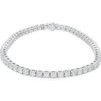 18K White Gold 5 Carat Total Weight Diamond Tennis Bracelet - Prong Set Round Diamonds