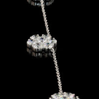 18K White Gold 5-Station Necklace with Round Brilliant Lab Diamonds - 4.91 Carat Total Weight, E-F Color, VS1 Clarity - Covaloro Fine Jewelry