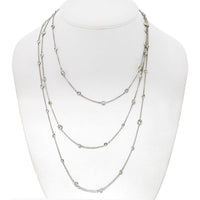18K White Gold 60-Inch Diamond By The Yard Necklace - 10.60 Carat Total Diamond Weight