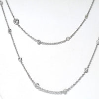 18K White Gold 60-Inch Diamond By The Yard Necklace - 10.60 Carat Total Diamond Weight