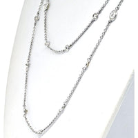 18K White Gold 60-Inch Diamond By The Yard Necklace - 10.60 Carat Total Diamond Weight