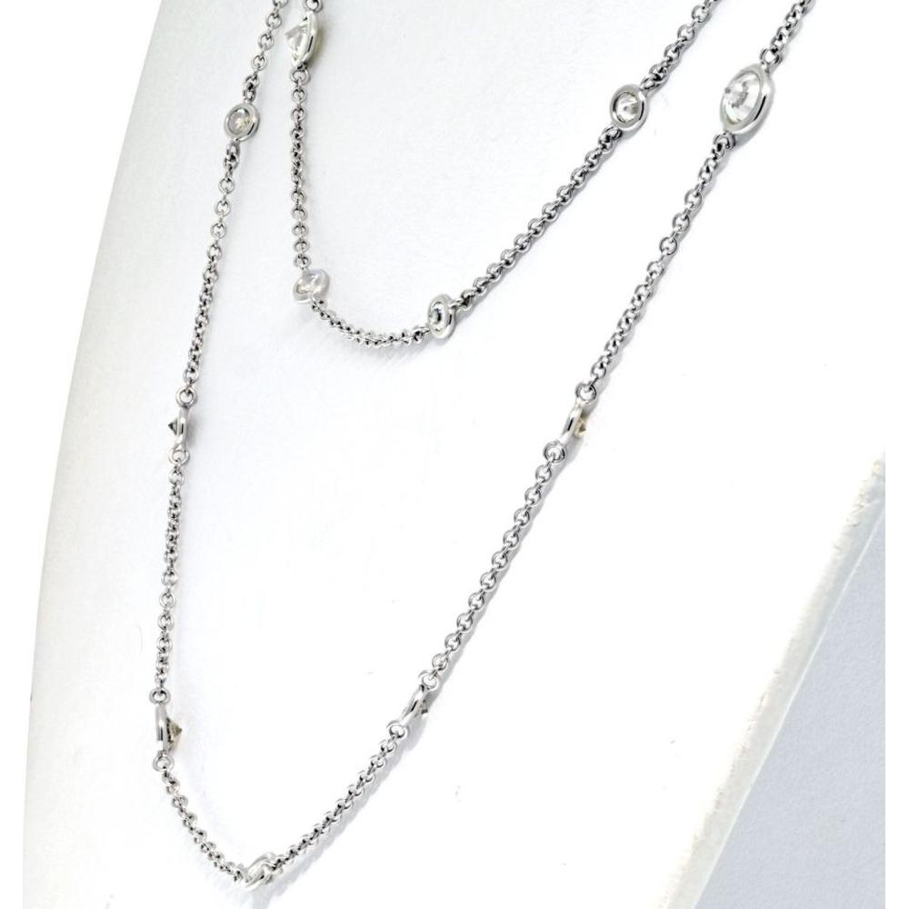 18K White Gold 60-Inch Diamond By The Yard Necklace - 10.60 Carat Total Diamond Weight