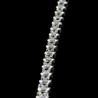 18K White Gold 7.04 Carat Tennis Bracelet with East-West Bezel Set Emerald Cut Lab Diamonds - 30 Stones of E-F VS1 Quality - Covaloro Fine Jewelry