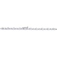 18K White Gold 7.25 Inch Bezel-Set Round Diamond Bracelet with Milgrain Detail - 1.65 Carat Total Diamond Weight