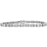 18K White Gold 7.25-Inch Tennis Bracelet with Prong-Set Round Diamonds - 3.00 Carat Total Diamond Weight
