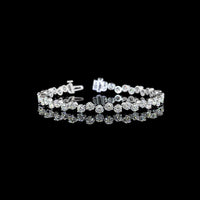 18K White Gold 7.25" Tennis Bracelet with 42 Prong Set Round Lab Diamonds - 6.84 Carat Total Diamond Weight - Covaloro Fine Jewelry