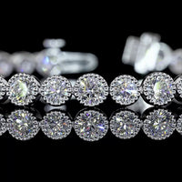 18K White Gold 7.25" Tennis Bracelet with Bezel Set Round Lab Diamonds - 5.28 Total Carat Weight, E-F VS Quality - Covaloro Fine Jewelry