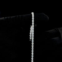 18K White Gold 7.5" Tennis Bracelet with East-West Prong Set Oval Lab Diamonds - 9.41 Carat Total Weight, E-F VVS2 - Covaloro Fine Jewelry