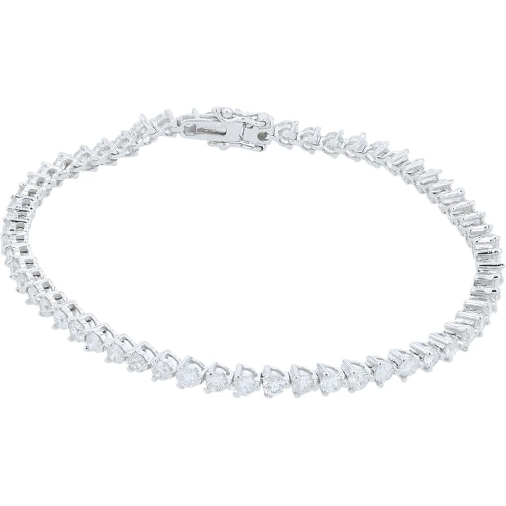 18K White Gold 7" Diamond Tennis Bracelet - 3.00 Carat Total Diamond Weight